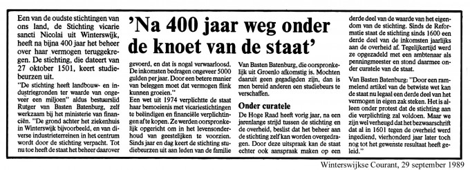 Winterswijkse courant: na 400 jaar weg onder de knoet van de Staat!