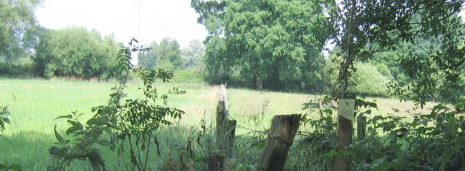 Zicht vanaf Landgoed Mentink, nabij kruising Grotersweg, spoorlijn naar Groenlo en het oude spoor (nu wandelpad). G4