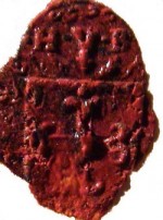 Zegelafdruk van Herman III van Basten. met de initialen '"H.V.B."